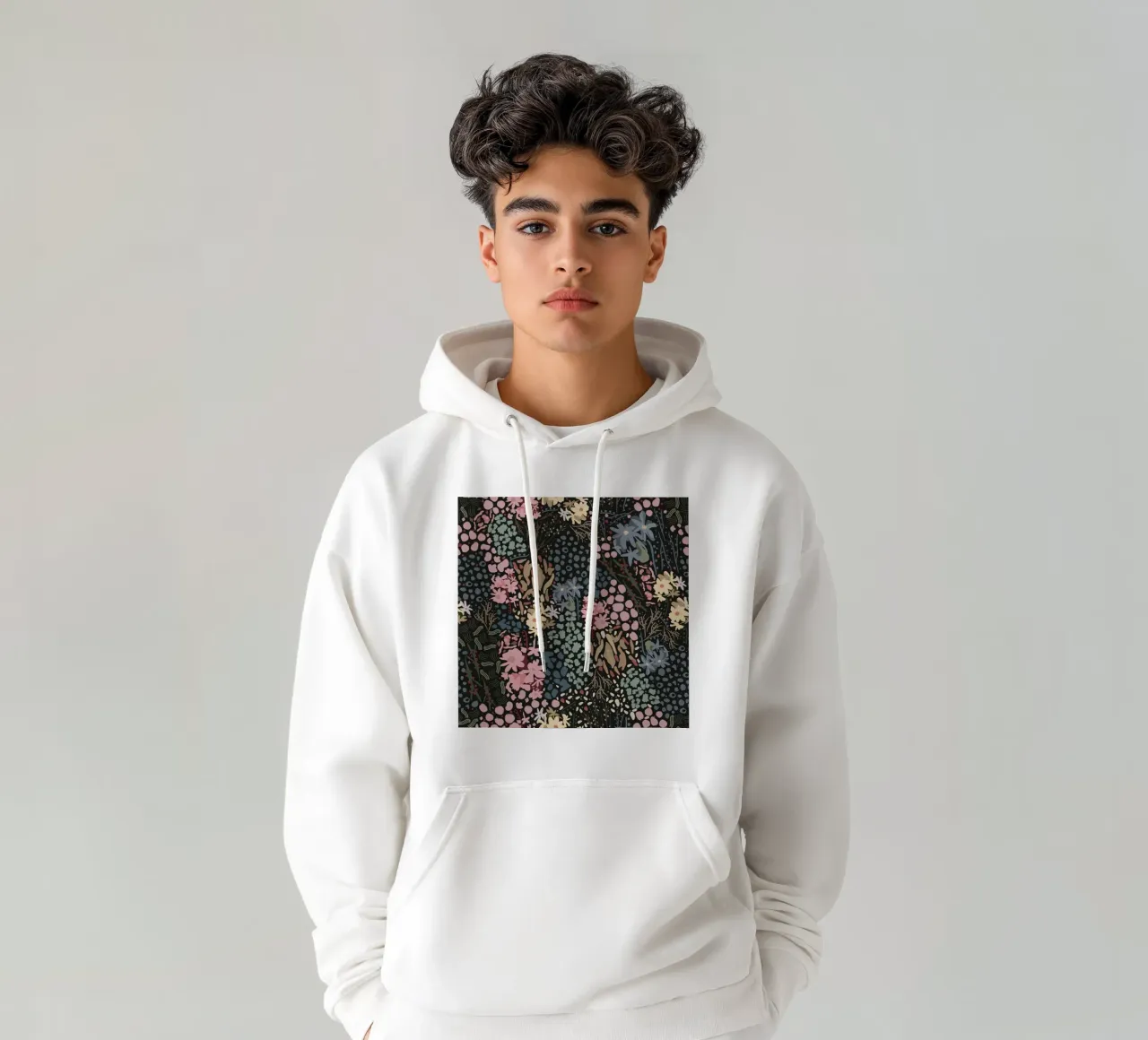 Astratto moderno floreale ditsy felpa con cappuccio da gulsengunel