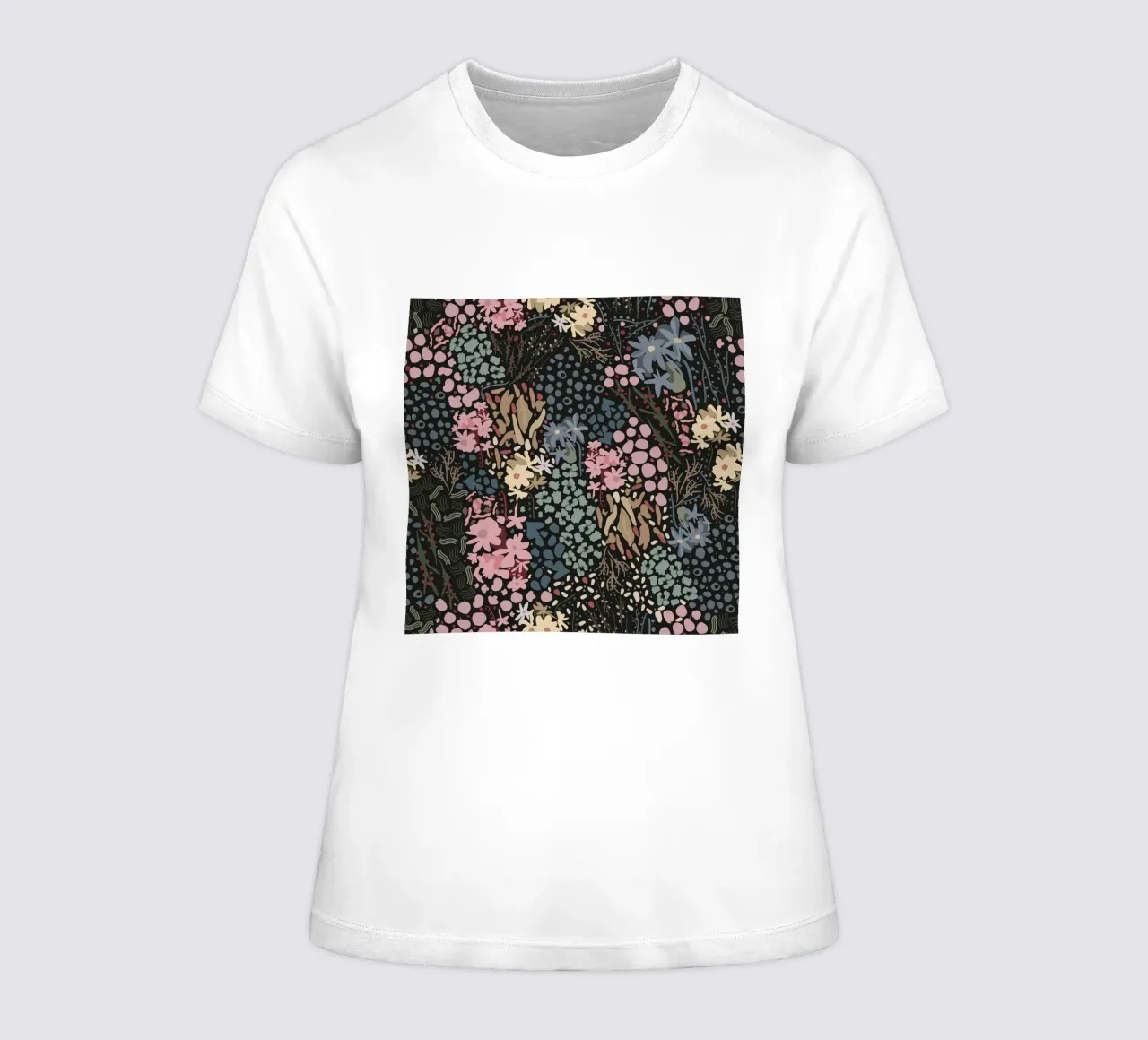 Abstracto moderno floral ditsy camiseta de mujer de gulsengunel