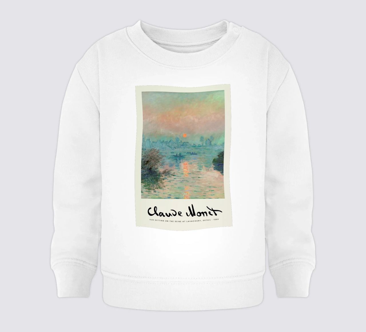 Monet – Signed Sun Setting on the Seine felpa neonato da Vintage by JUNIQE
