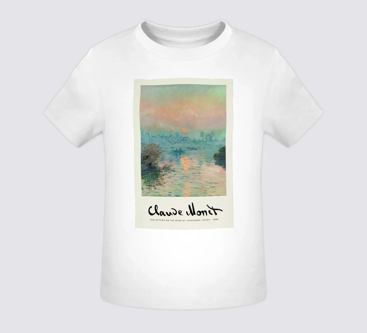 Monet – Signed Sun Setting on the Seine maglietta neonato da Vintage by JUNIQE