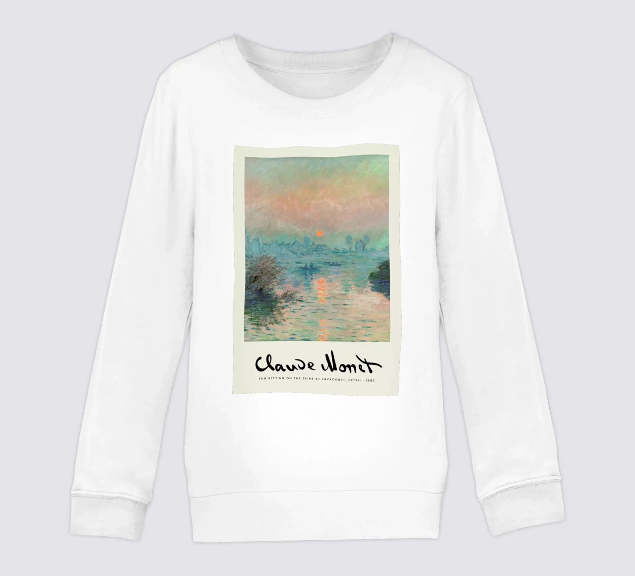 Monet – Signed Sun Setting on the Seine felpa bambino da Vintage by JUNIQE