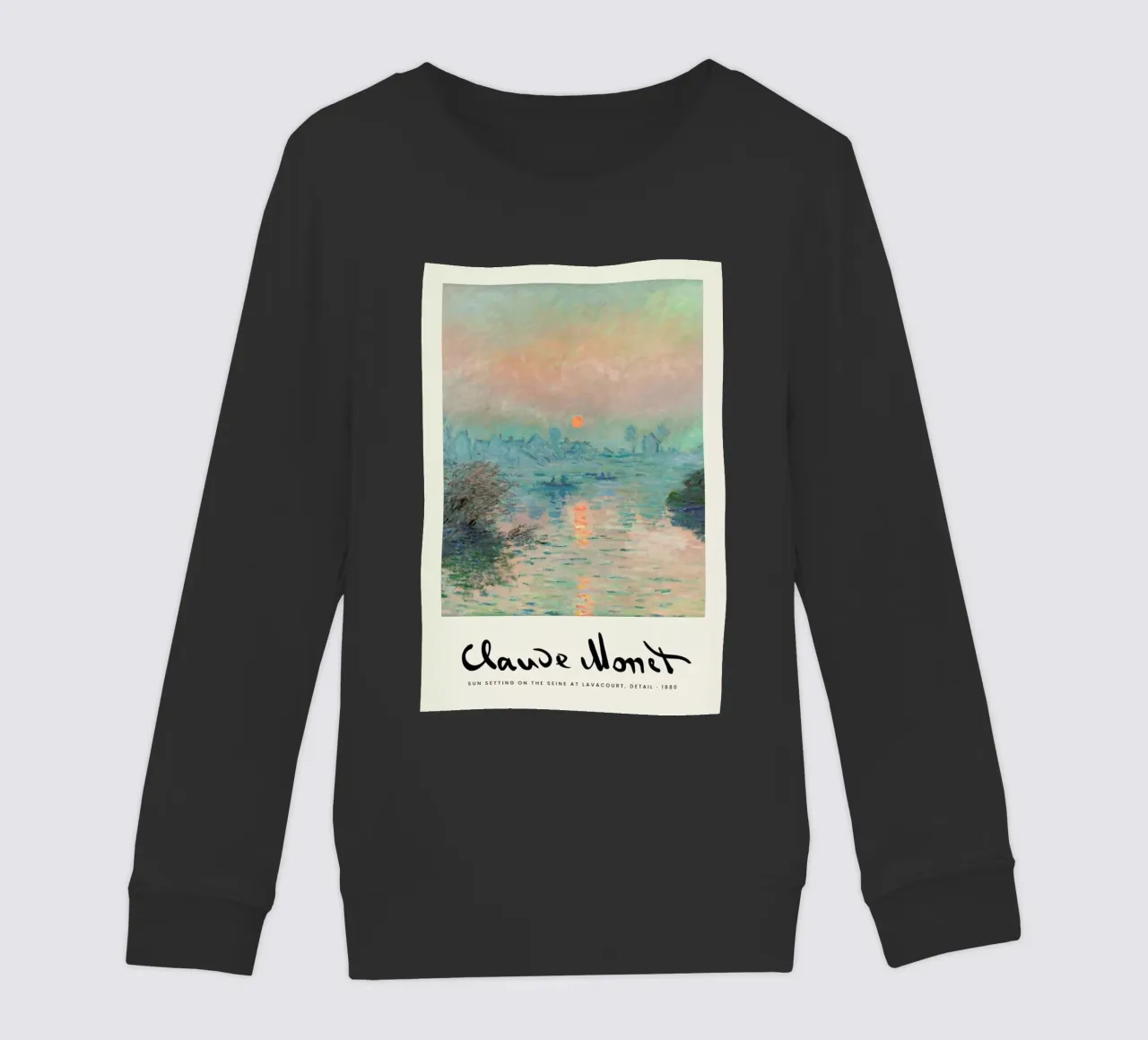 Monet – Signed Sun Setting on the Seine felpa bambino da Vintage by JUNIQE