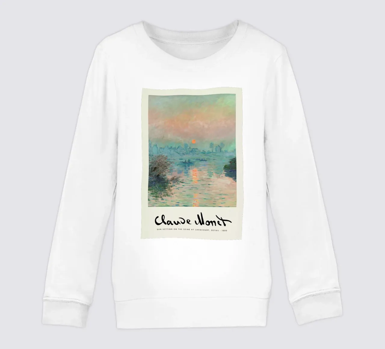 Monet – Signed Sun Setting on the Seine felpa bambino da Vintage by JUNIQE