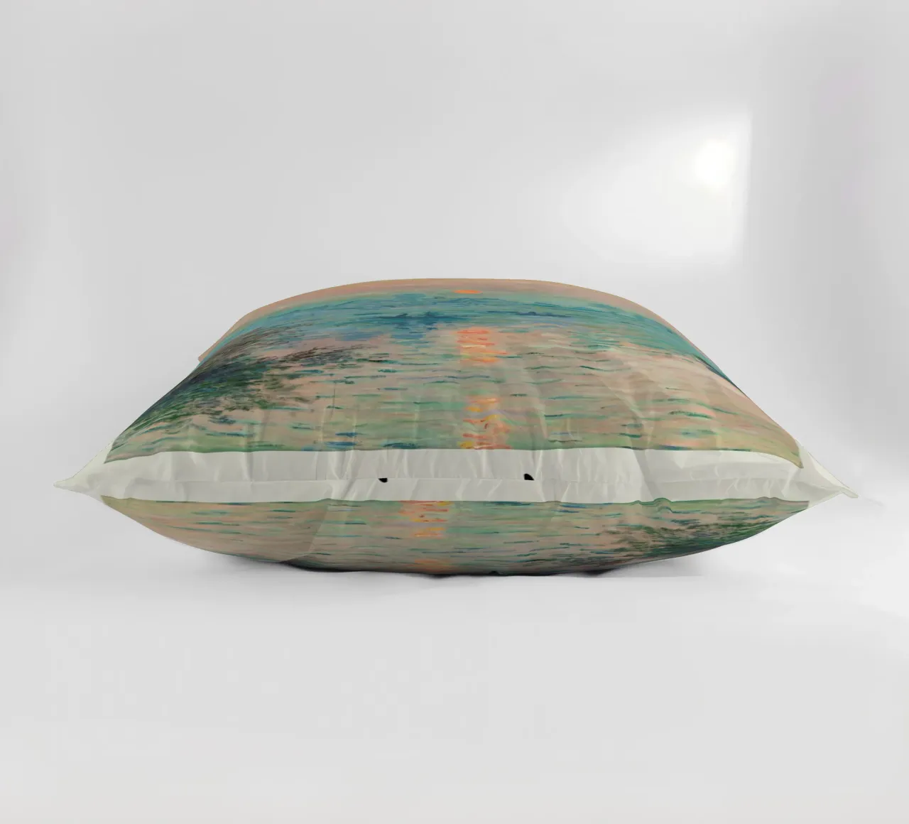 Monet – Signed Sun Setting on the Seine cuscino da Vintage by JUNIQE