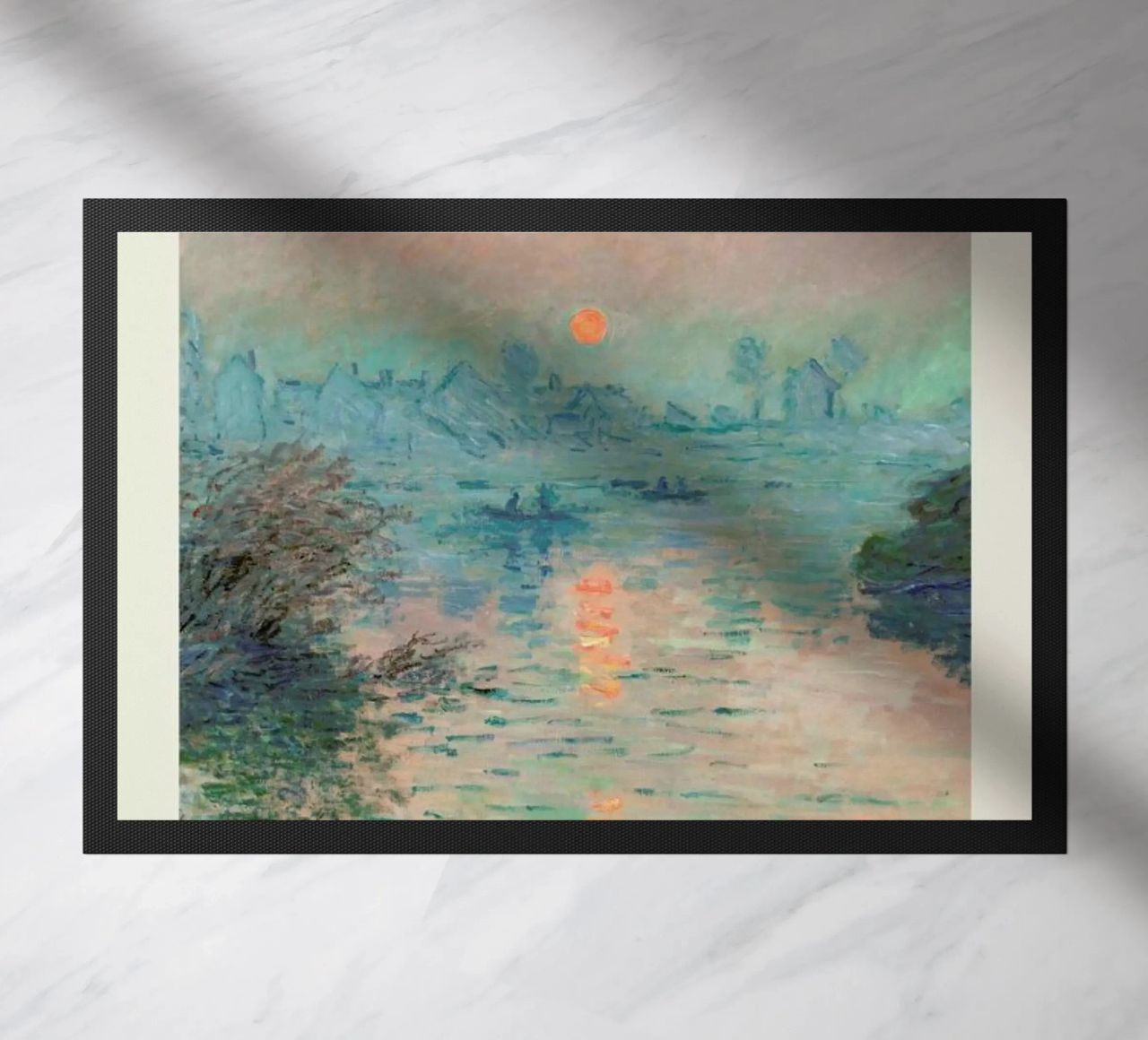 Monet – Signed Sun Setting on the Seine zerbino da Vintage by JUNIQE