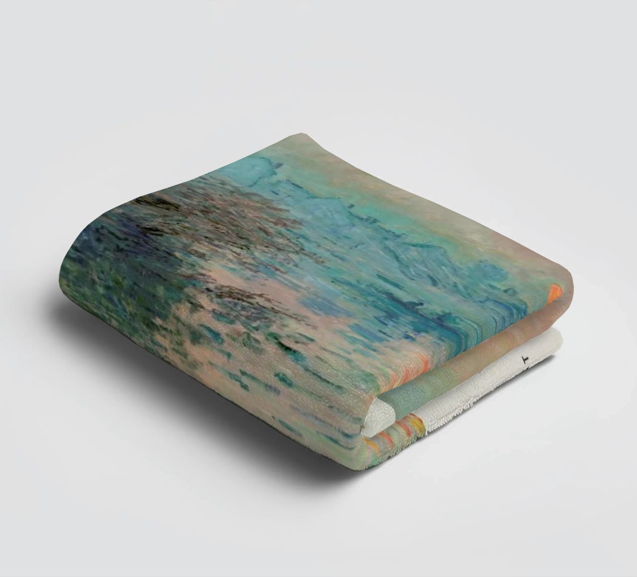 Monet – Signed Sun Setting on the Seine Handtuch von Vintage by JUNIQE