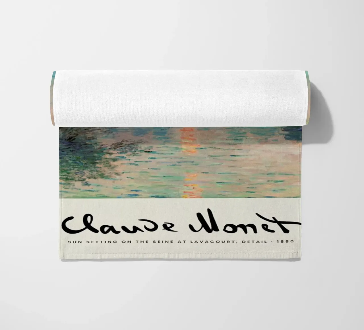 Monet – Signed Sun Setting on the Seine telo mare da Vintage by JUNIQE