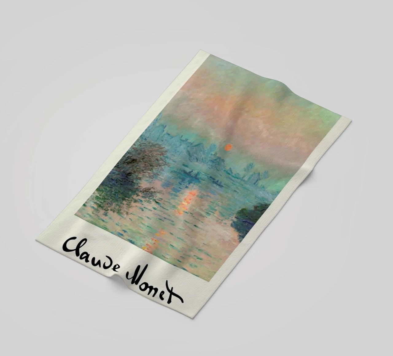 Monet – Signed Sun Setting on the Seine telo mare da Vintage by JUNIQE