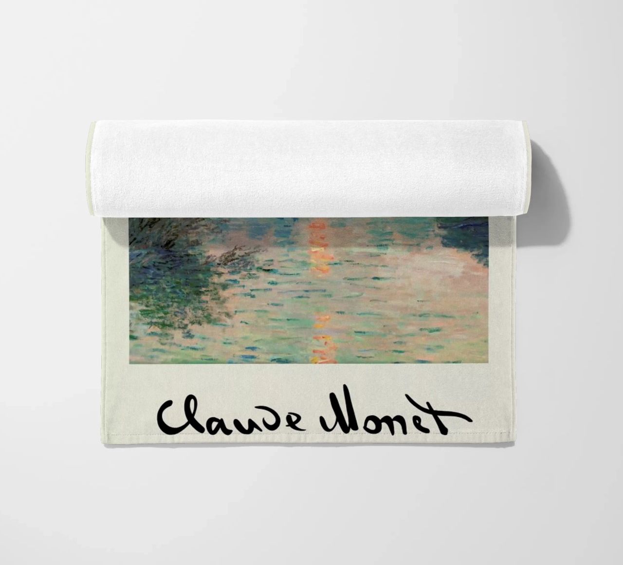 Monet – Signed Sun Setting on the Seine telo mare da Vintage by JUNIQE