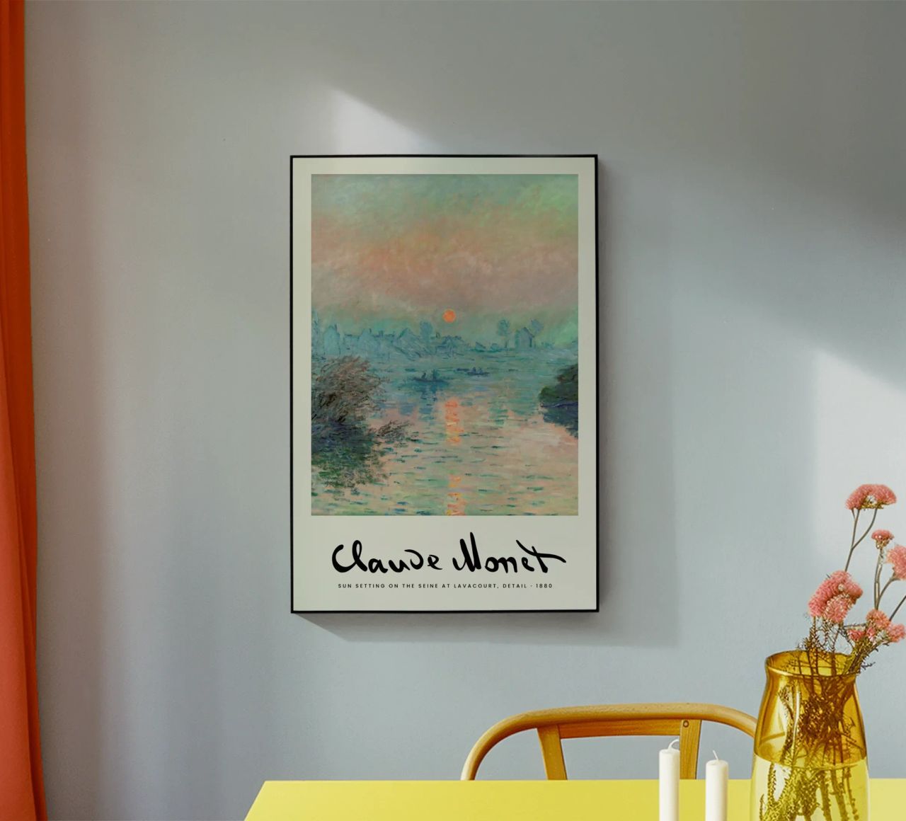 Monet – Signed Sun Setting on the Seine plexiglass da Vintage by JUNIQE