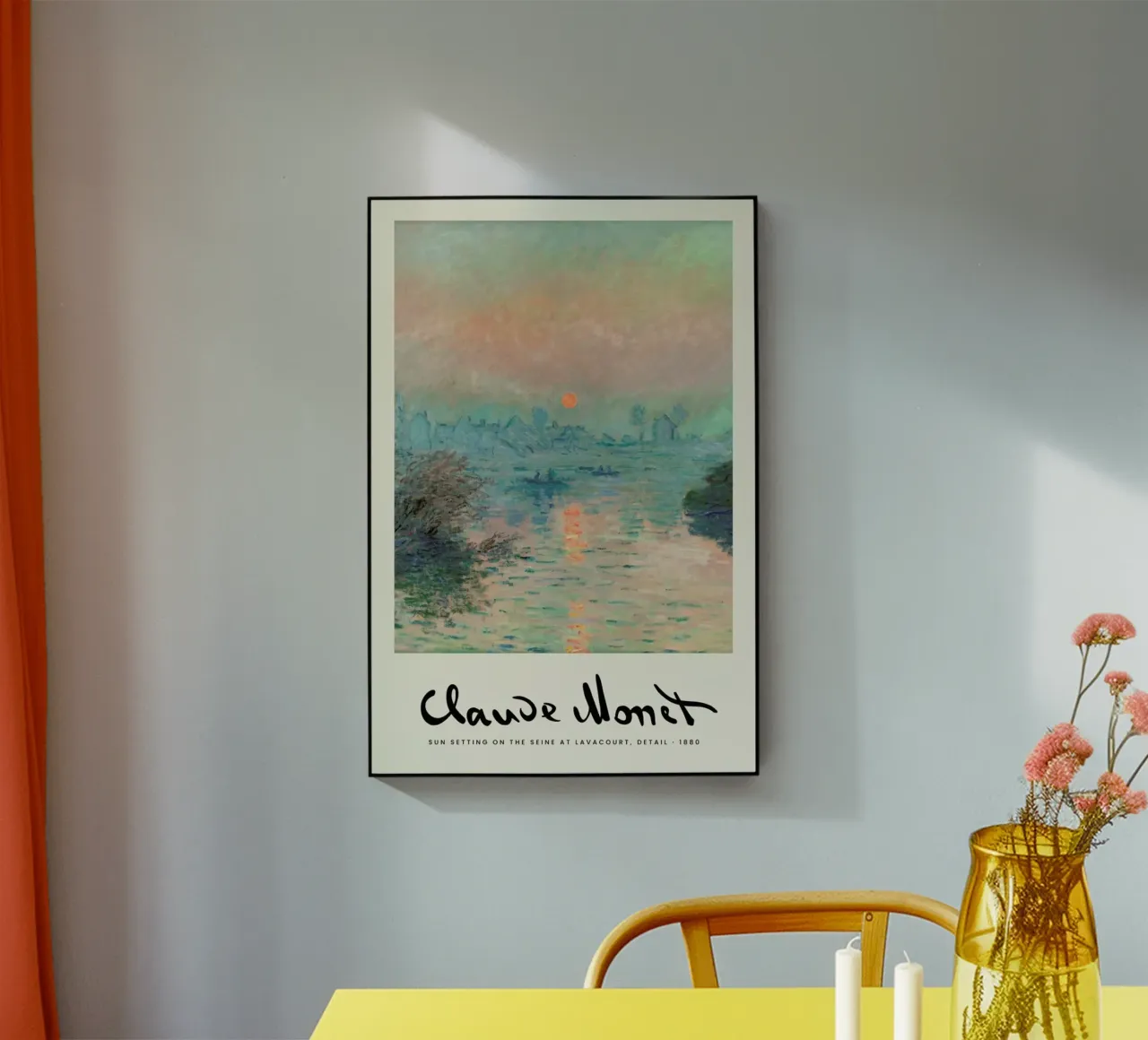 Monet – Signed Sun Setting on the Seine metacrilato de Vintage by JUNIQE