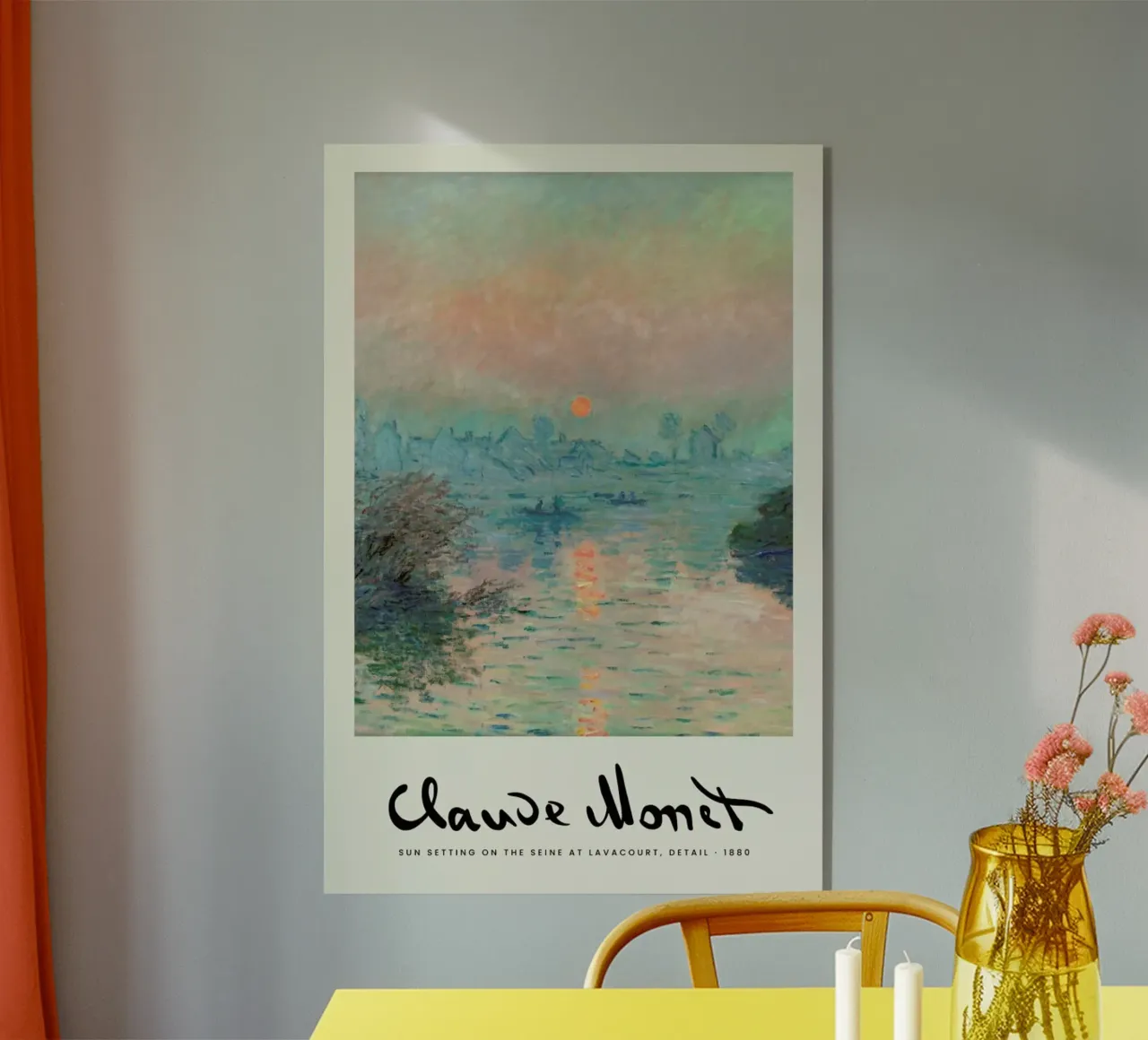 Monet – Signed Sun Setting on the Seine plexiglass da Vintage by JUNIQE
