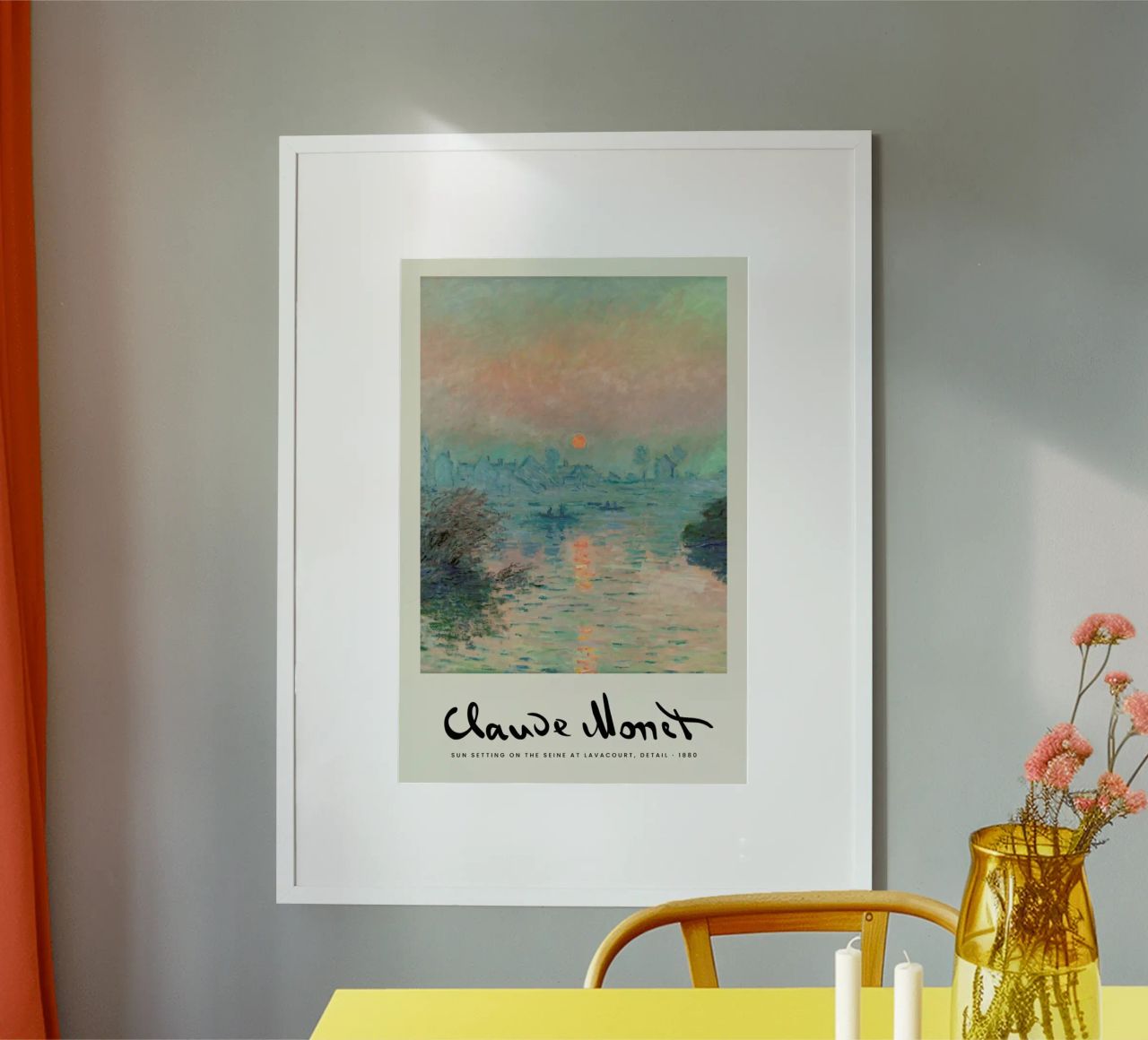 Monet – Signed Sun Setting on the Seine Poster von Vintage by JUNIQE