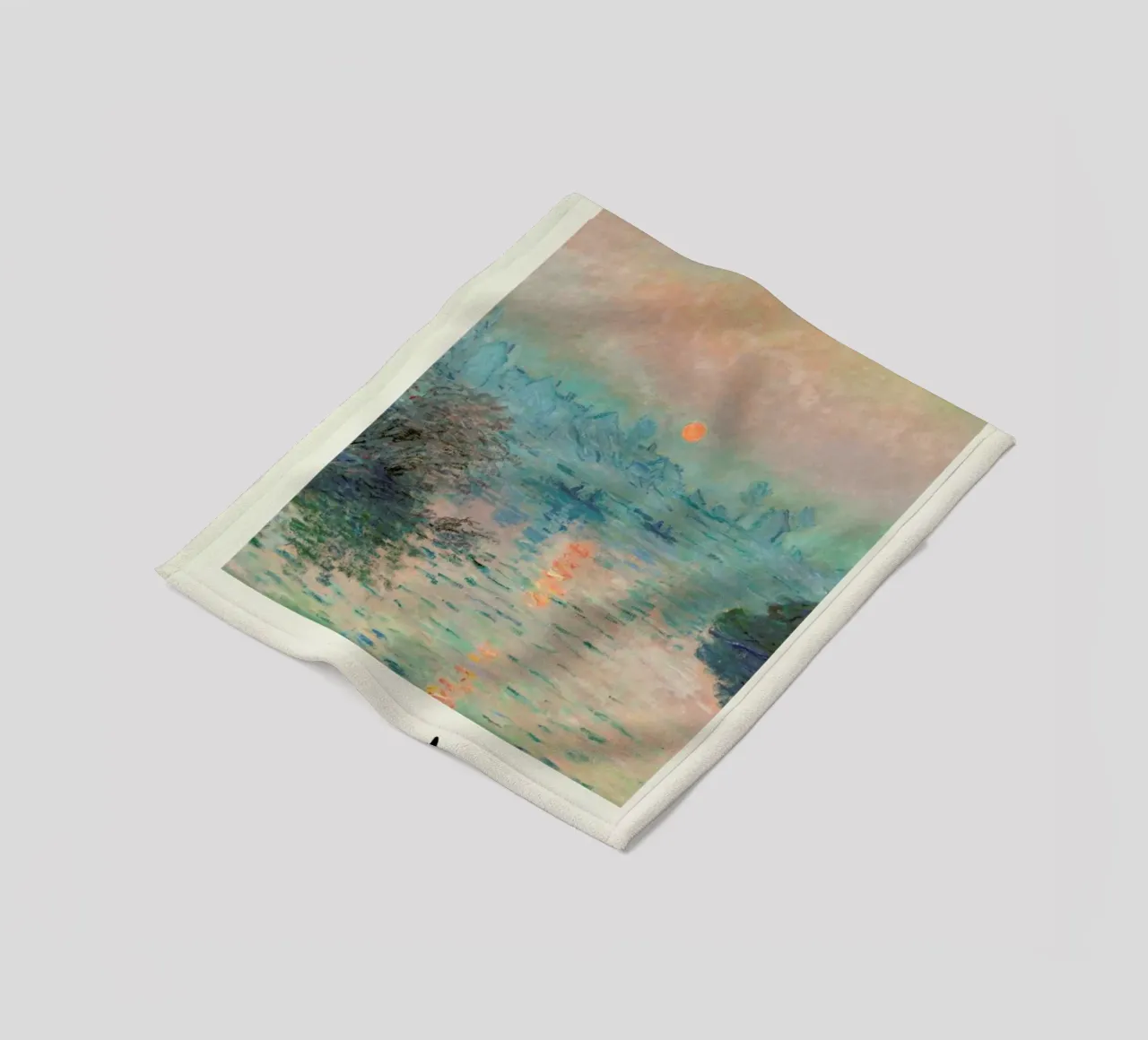 Monet – Signed Sun Setting on the Seine coperta in pile da Vintage by JUNIQE