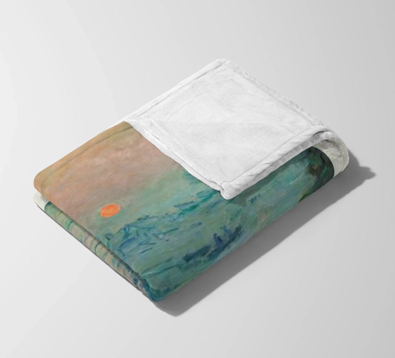 Monet – Signed Sun Setting on the Seine Fleecedecke von Vintage by JUNIQE