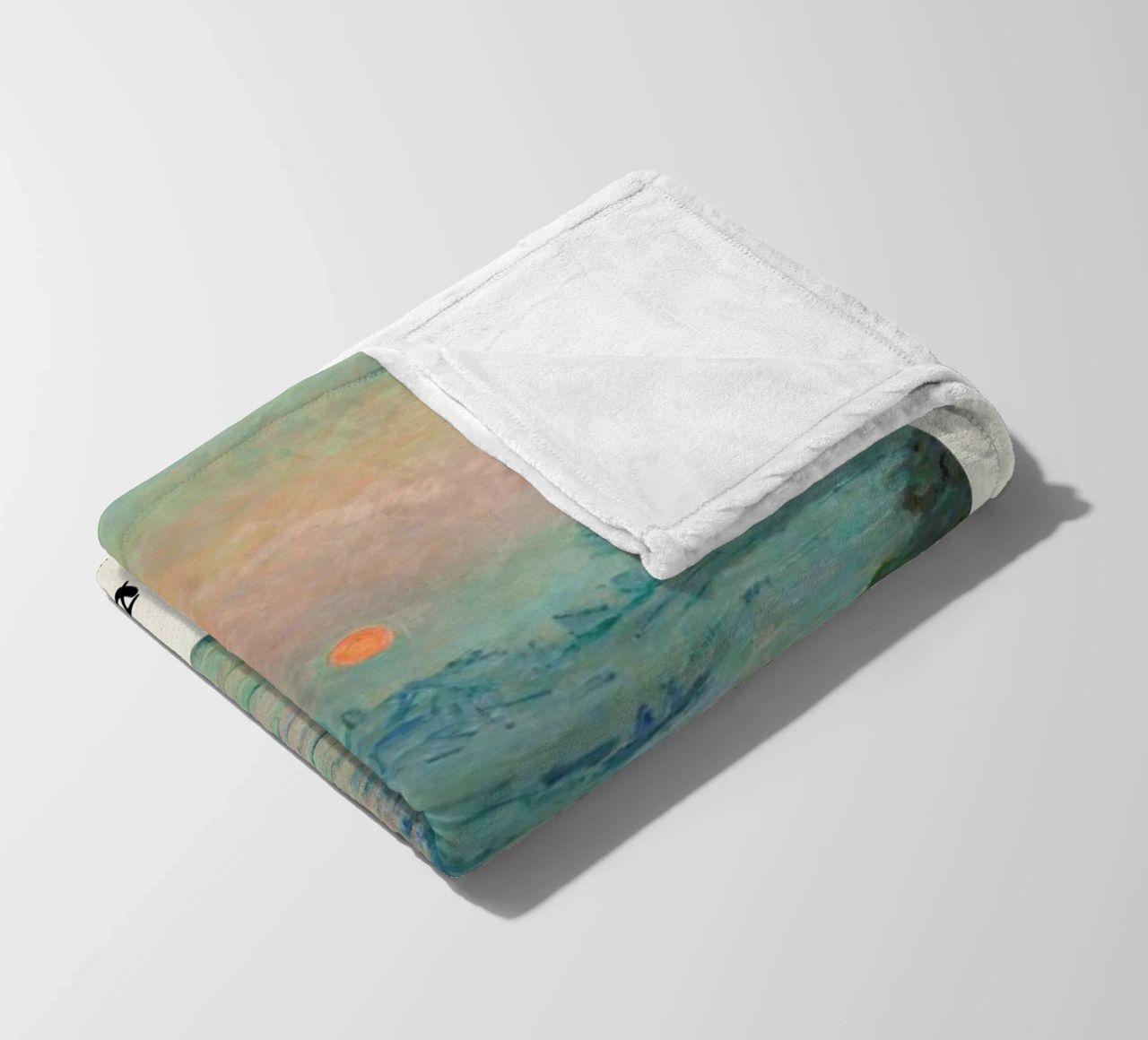 Monet – Signed Sun Setting on the Seine Fleecedecke von Vintage by JUNIQE