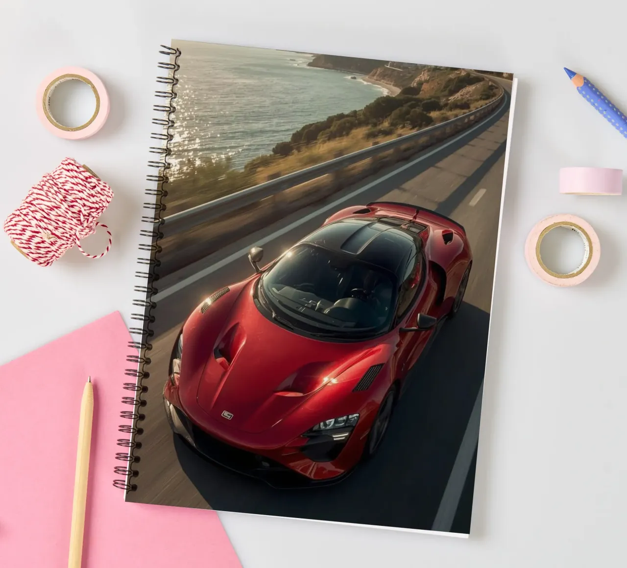 aesthetic car spiral notebook by van hellen