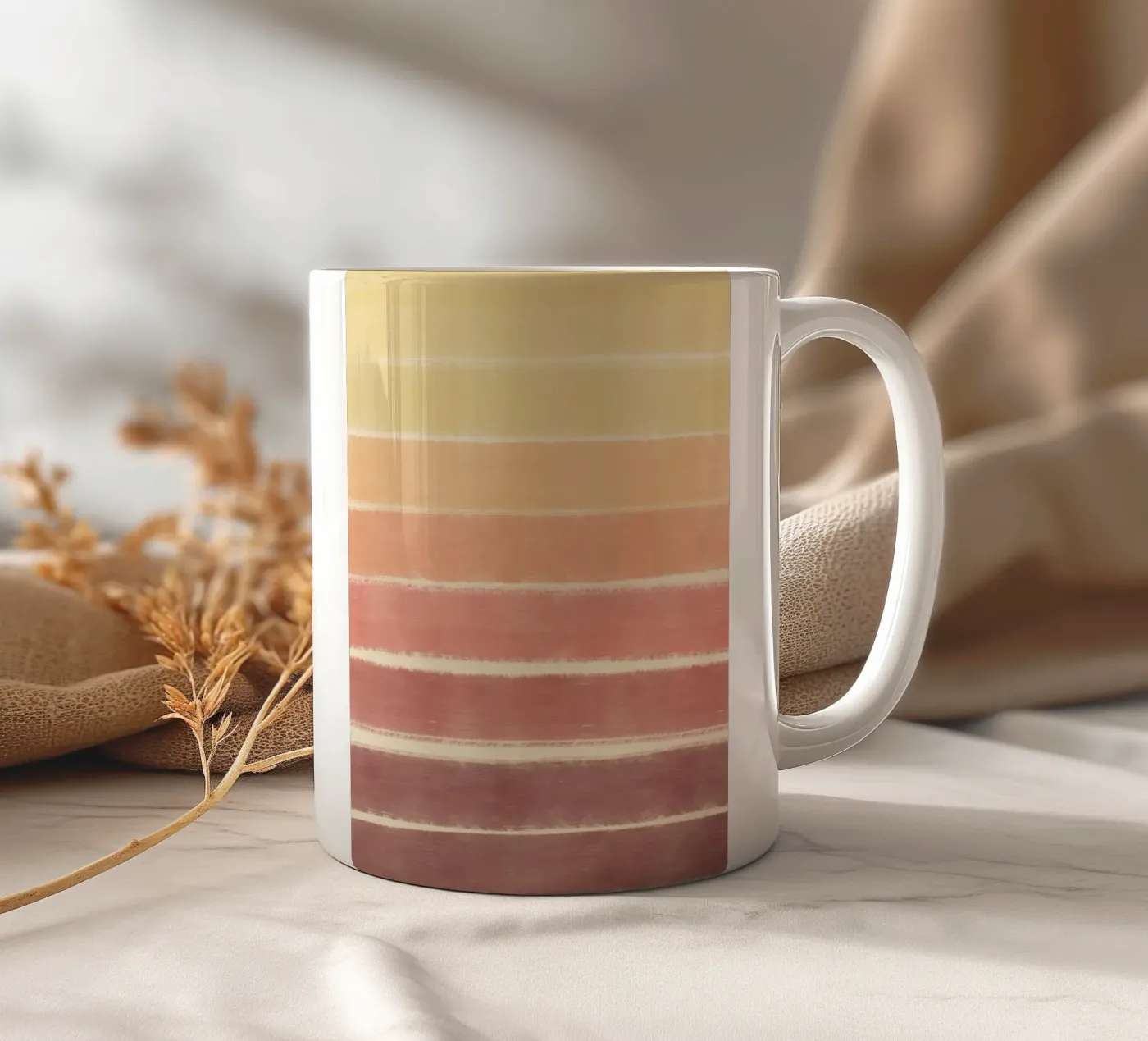 Sunset gradient ceramic mug by Little Dean