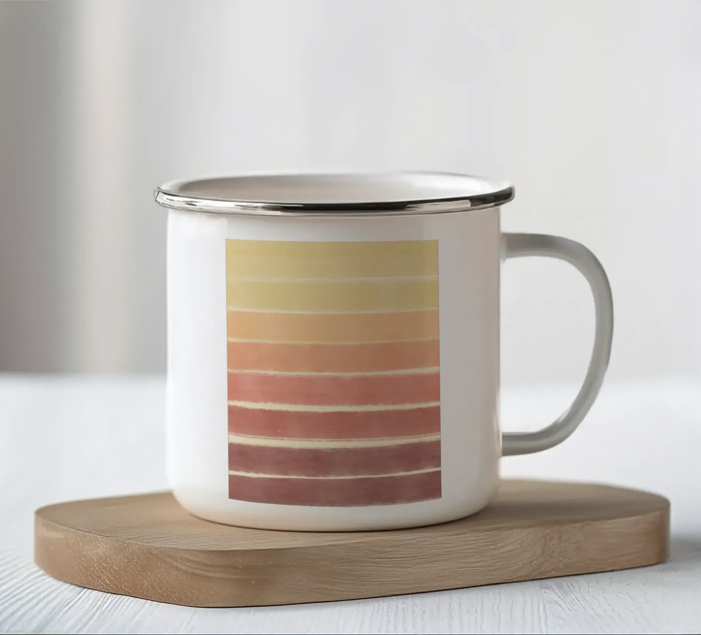 Sunset gradient enamel mug by Little Dean