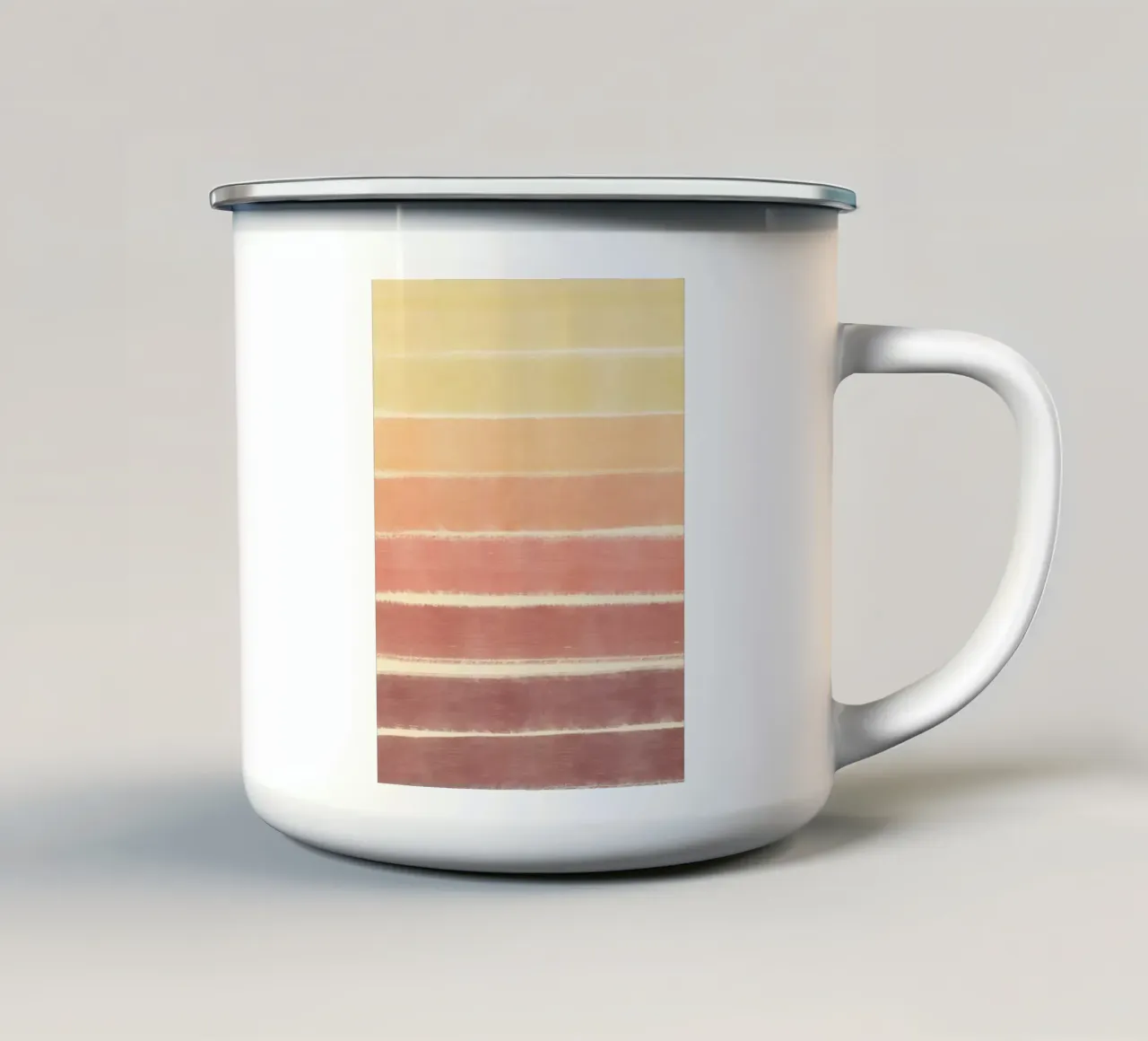 Dégradé du coucher de soleil mug en émail de Little Dean