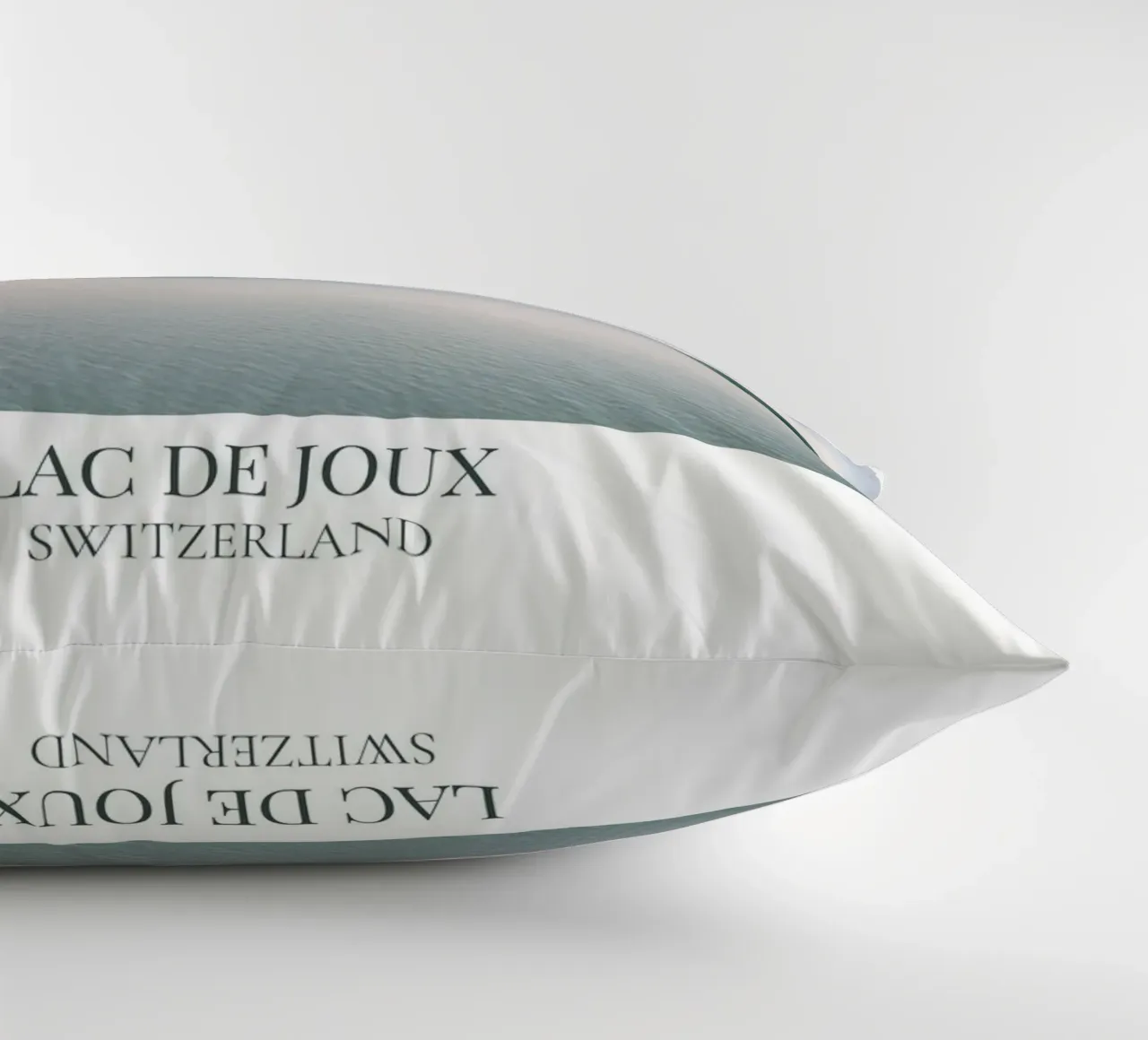 Lac de Joux: Switzerland decorative cushion by FujiFrames