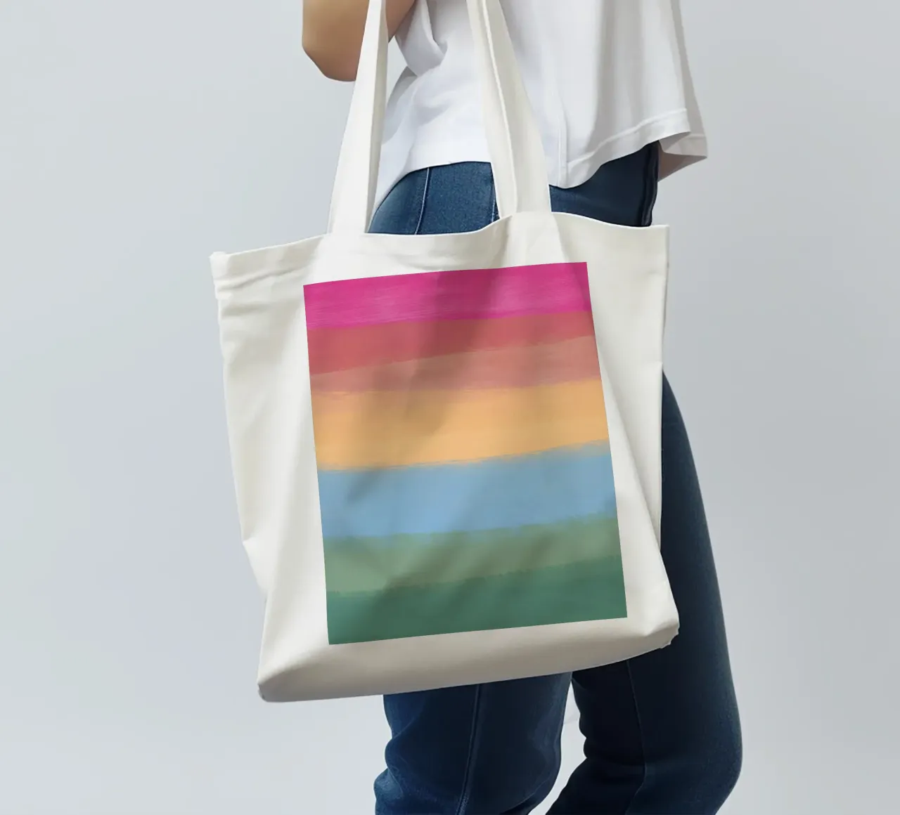 Gradiente multicolore borsa in juta da Little Dean