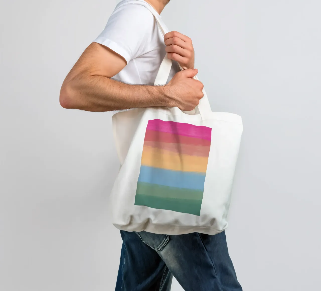 Gradiente multicolore borsa in juta da Little Dean