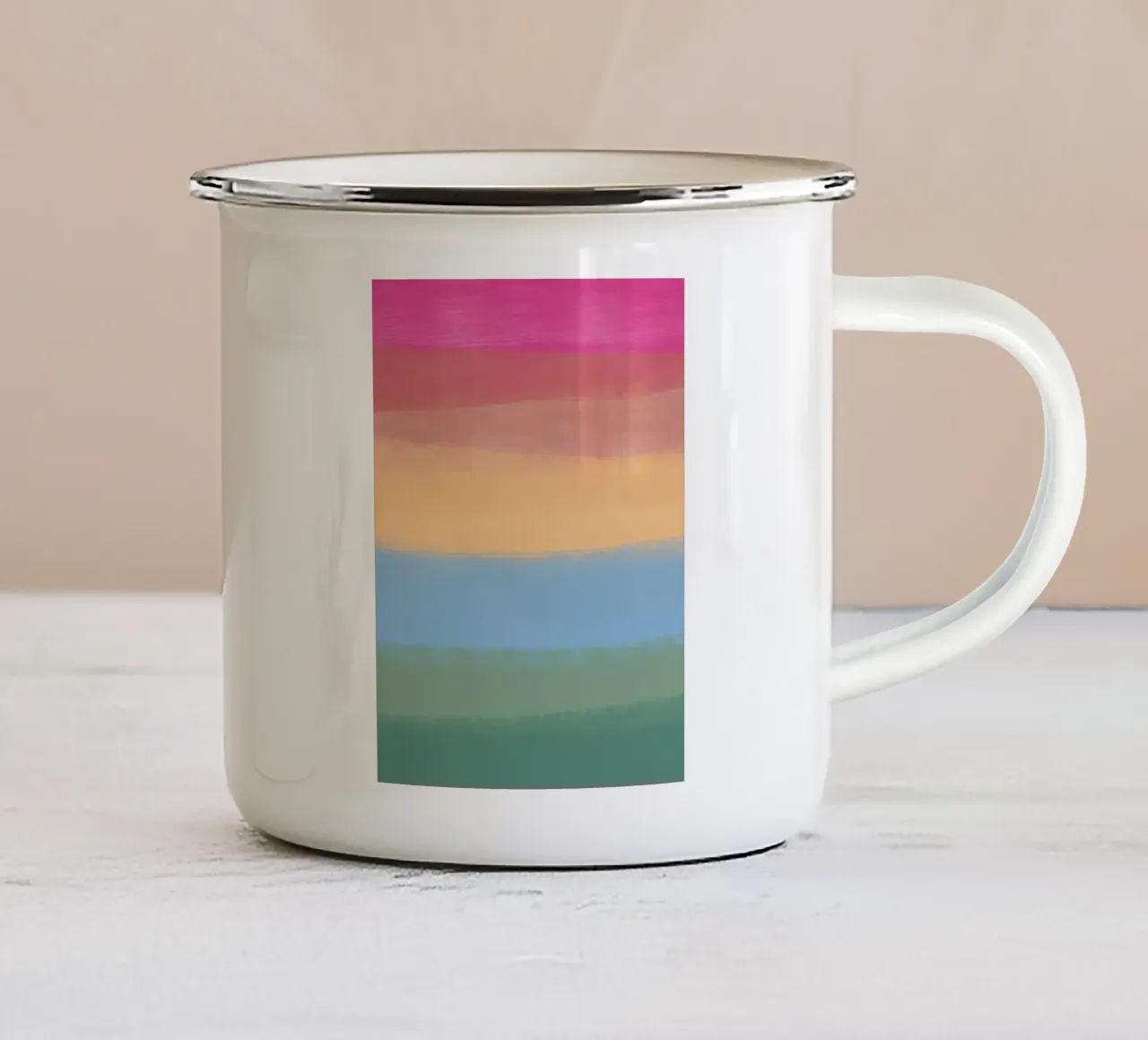 Gradiente multicolore tazza in smalto da Little Dean
