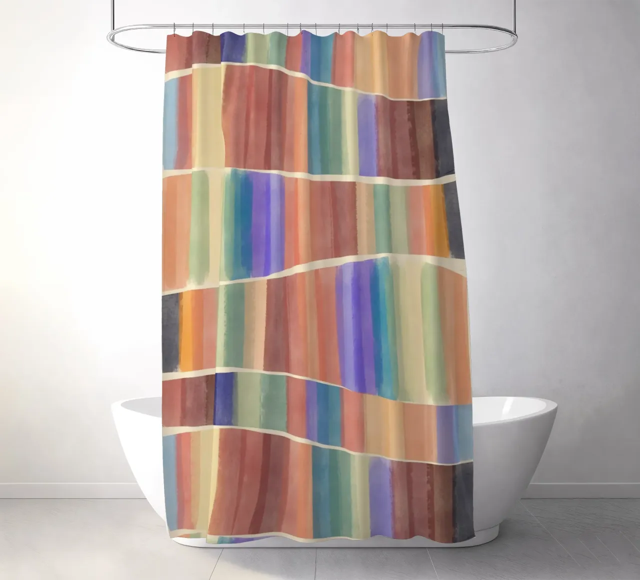 Piastrelle multicolore tenda da doccia da Little Dean