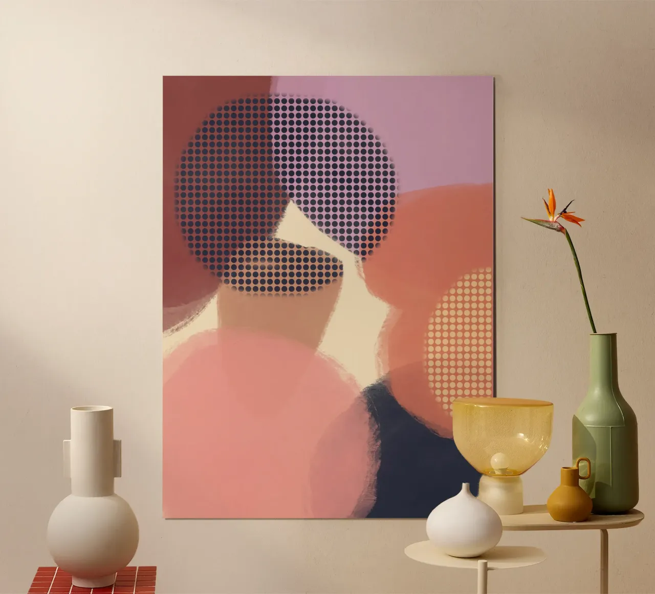 Disposizione dei colori 01 poster con telaio in alluminio da Little Dean