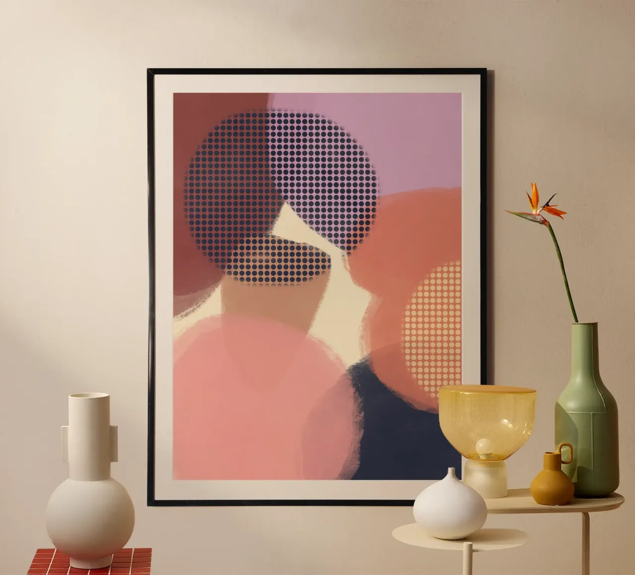 Disposizione dei colori 01 poster con telaio in alluminio da Little Dean