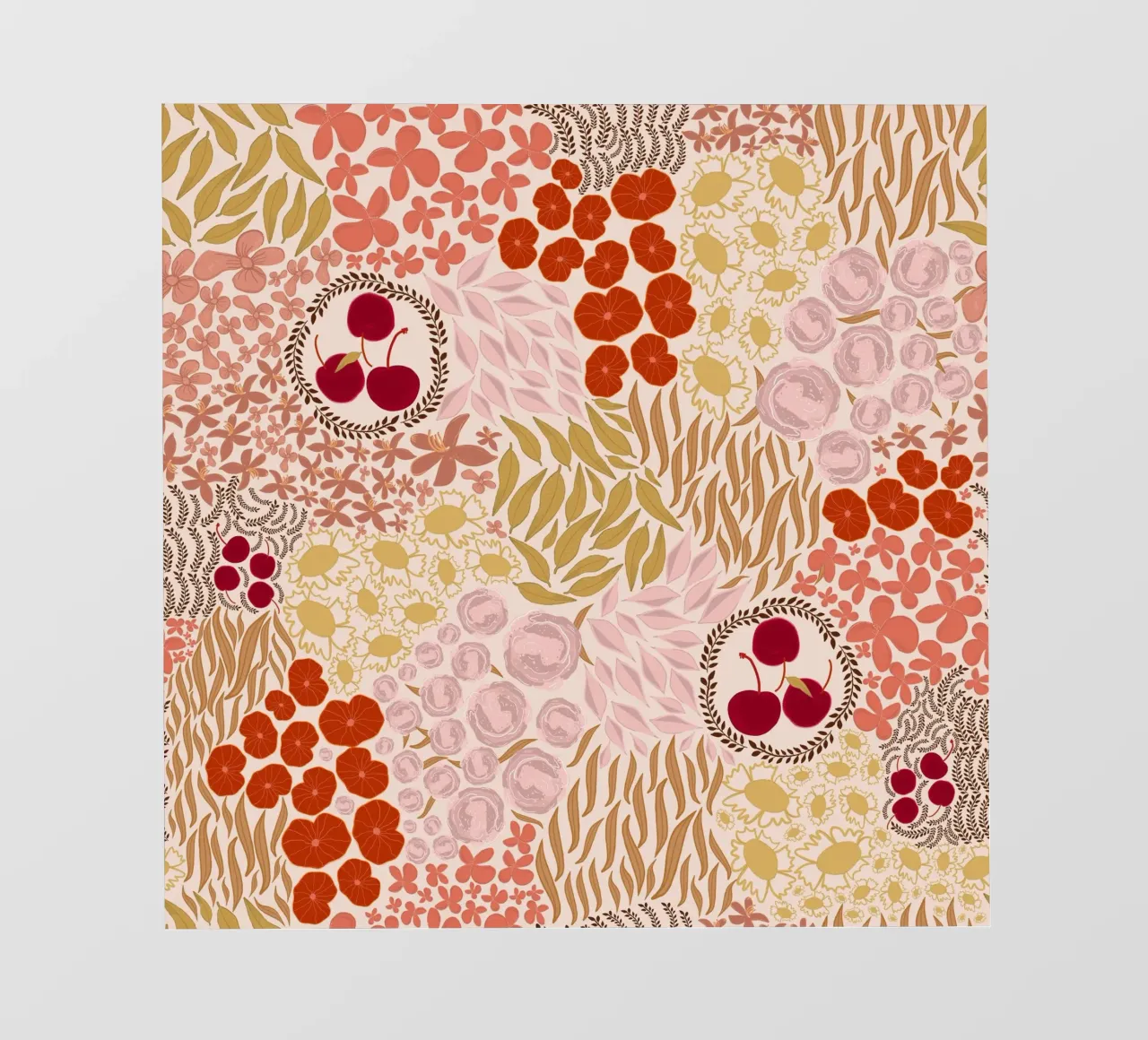 Autumn Fall Colors Hand Drawn Small Flowers telo in pvc da gulsengunel