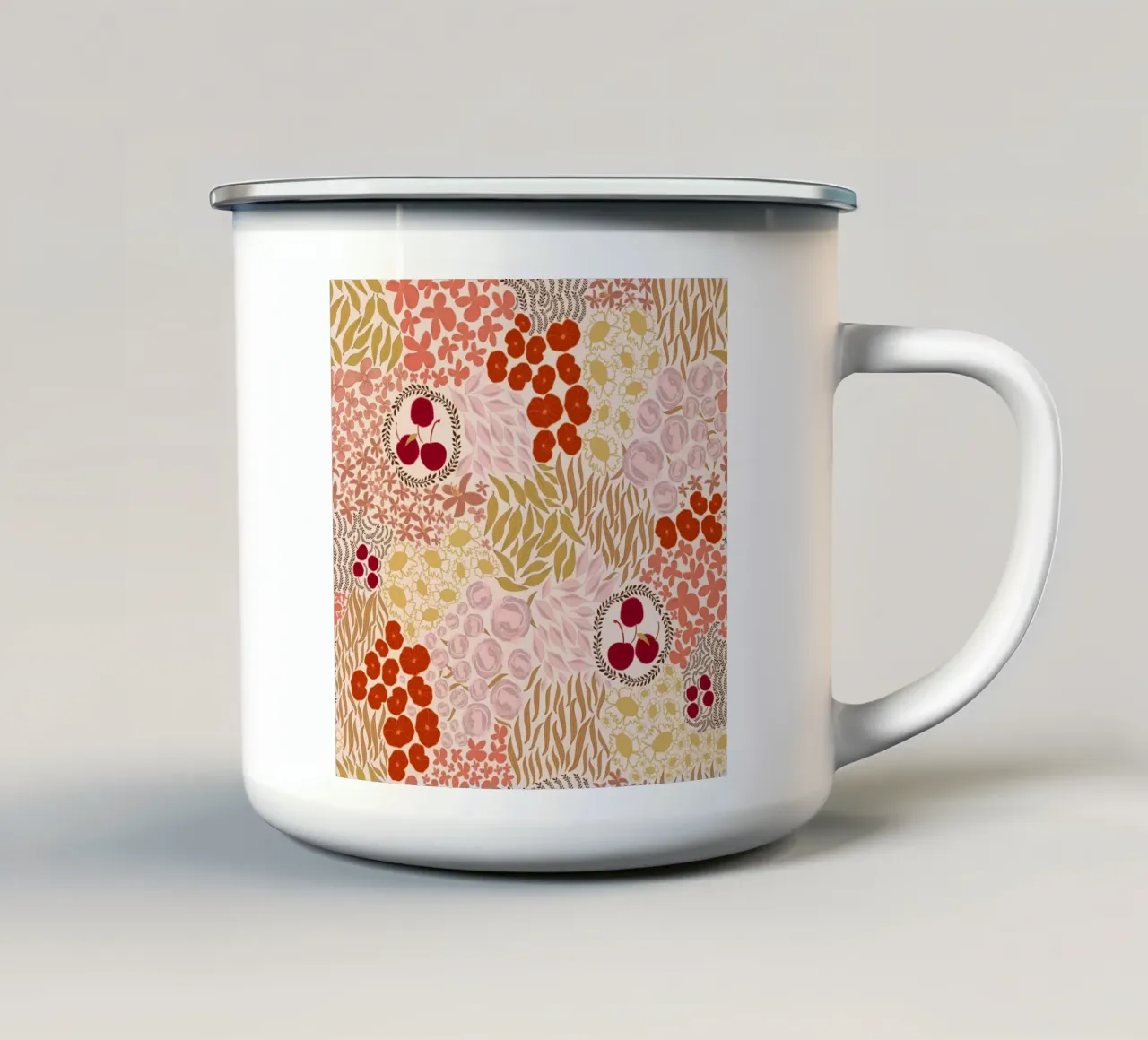 Autumn Fall Colors Hand Drawn Small Flowers tazza in smalto da gulsengunel