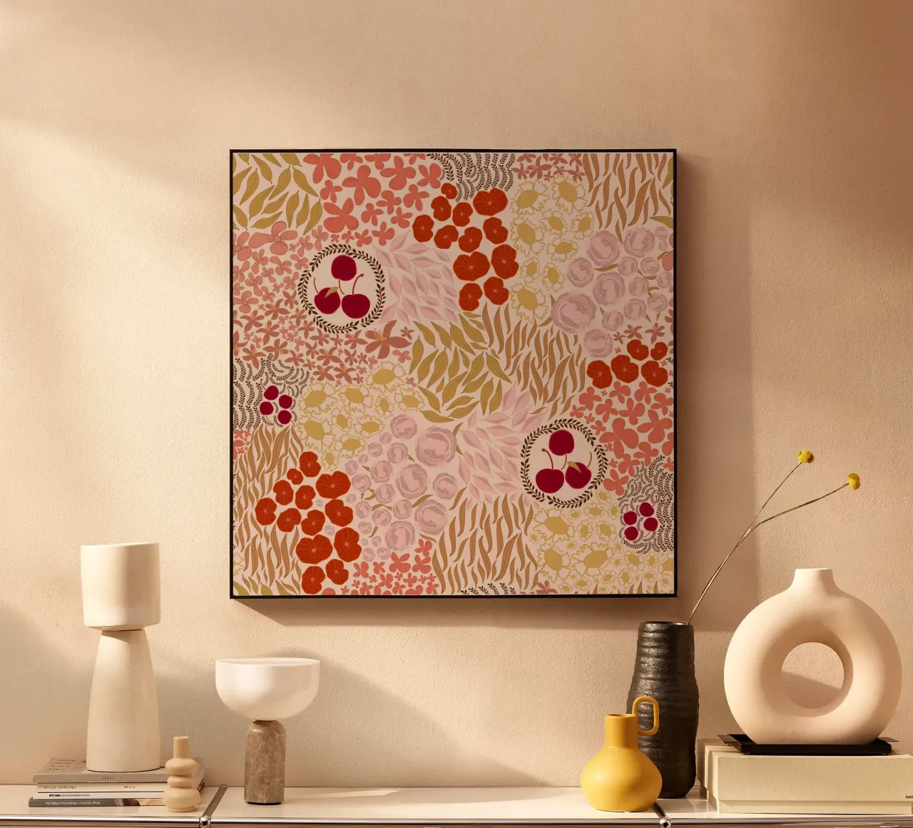 Autumn Fall Colors Hand Drawn Small Flowers plexiglass da gulsengunel