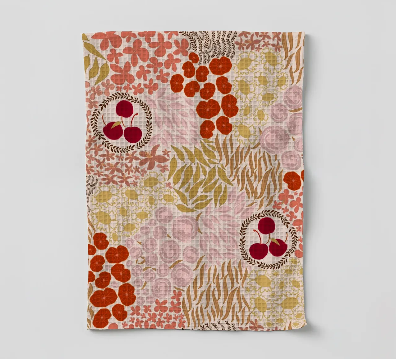 Autumn Fall Colors Hand Drawn Small Flowers canovaccio da cucina da gulsengunel