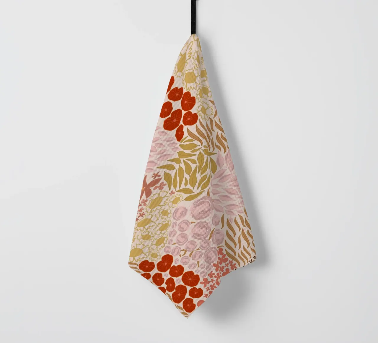 Autumn Fall Colors Hand Drawn Small Flowers canovaccio da cucina da gulsengunel