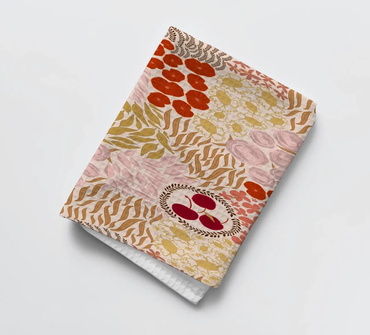 Autumn Fall Colors Hand Drawn Small Flowers canovaccio da cucina da gulsengunel