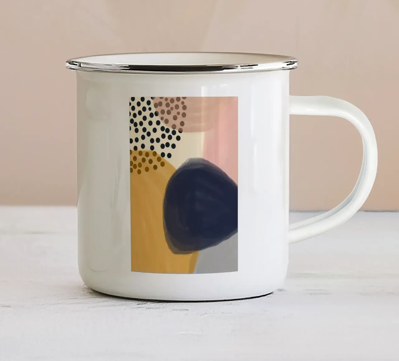 Disposizione dei colori 02 tazza in smalto da Little Dean