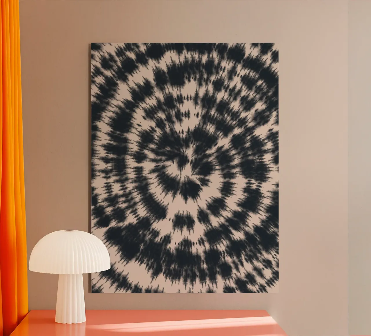 Tie dye in nero alluminio dibond da Little Dean