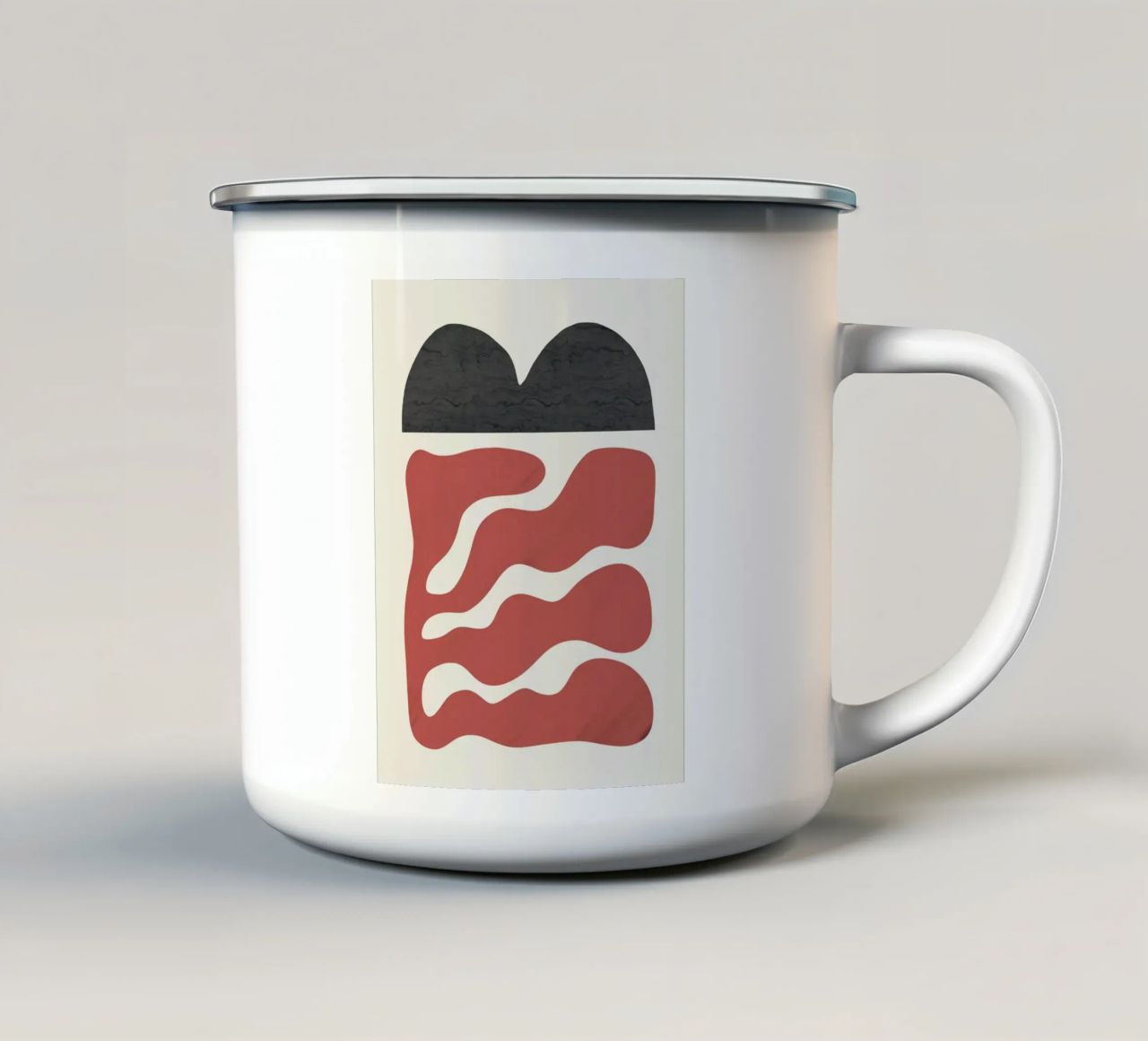 Rosso corallo minimalista tazza in smalto da Little Dean