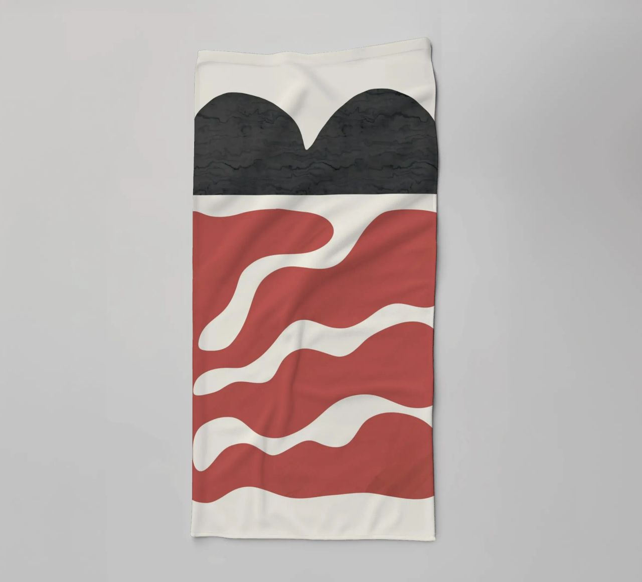 Minimalist red coral towel by Little Dean