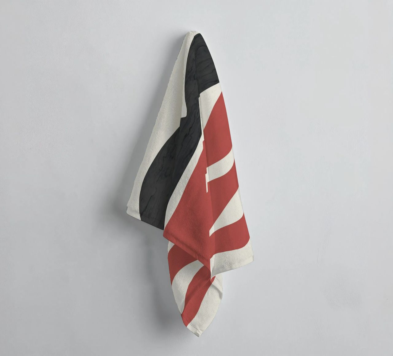Minimalist red coral towel by Little Dean