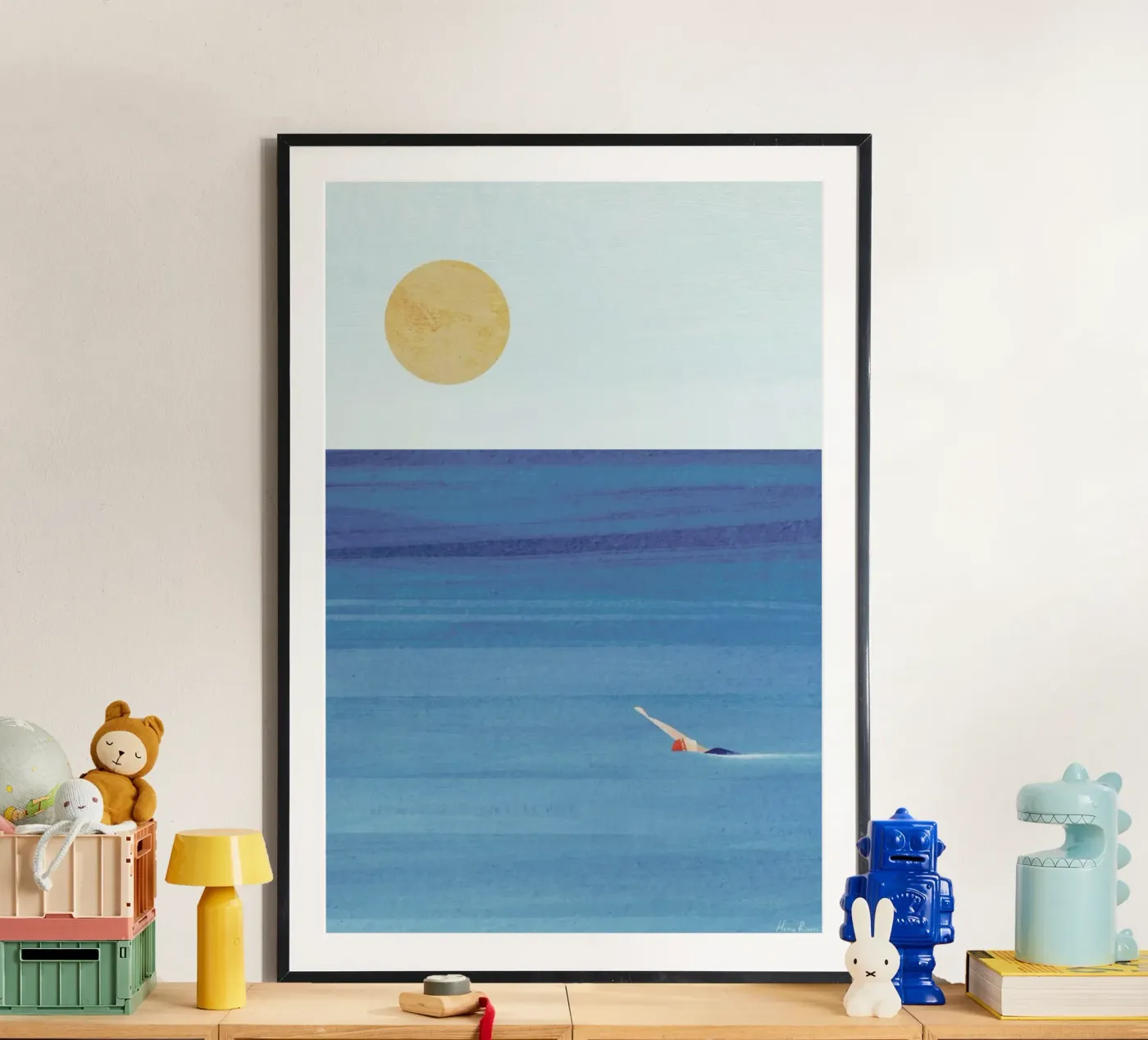 Sunset Swim poster by Long Way Home
