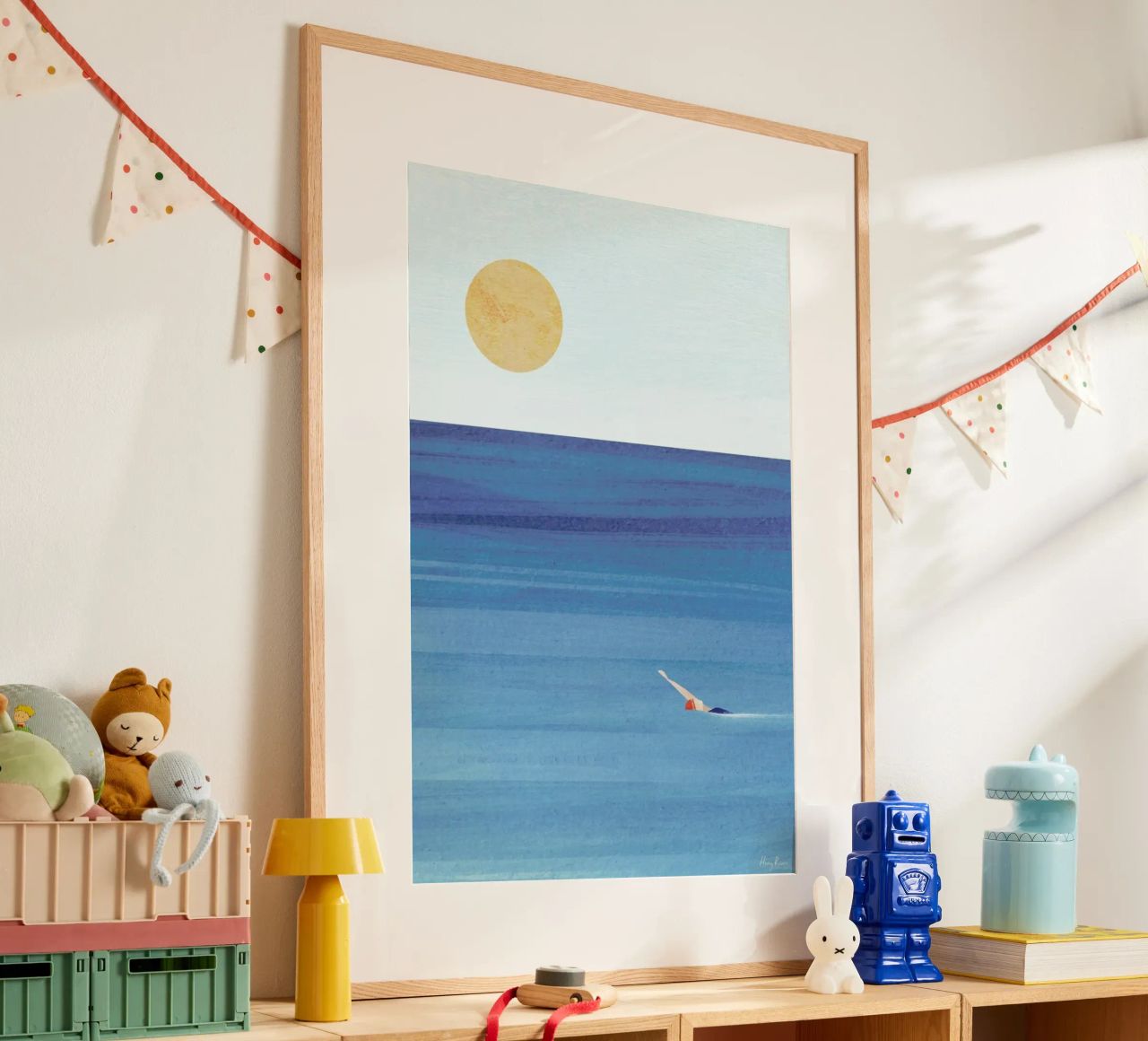 Sunset Swim Poster von Henry Rivers