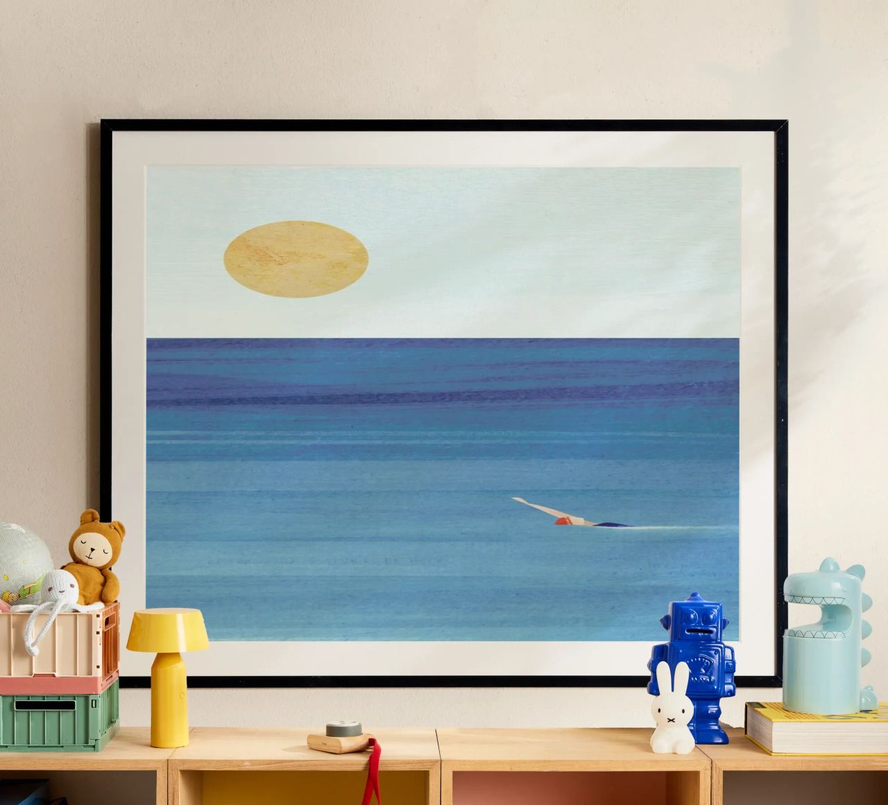 Sunset Swim Poster von Henry Rivers