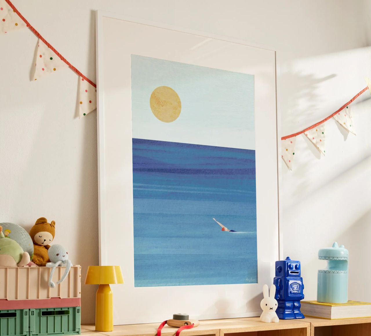 Sunset Swim Poster von Henry Rivers