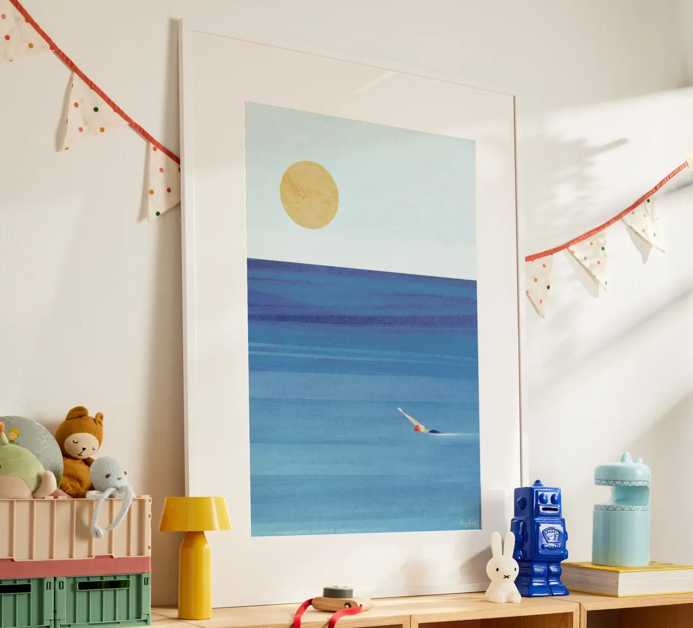 Sunset Swim poster by Long Way Home