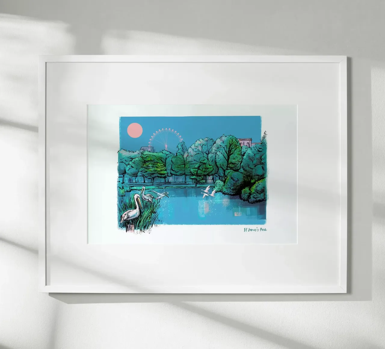 London St James's Park poster con telaio in alluminio da Rocket68