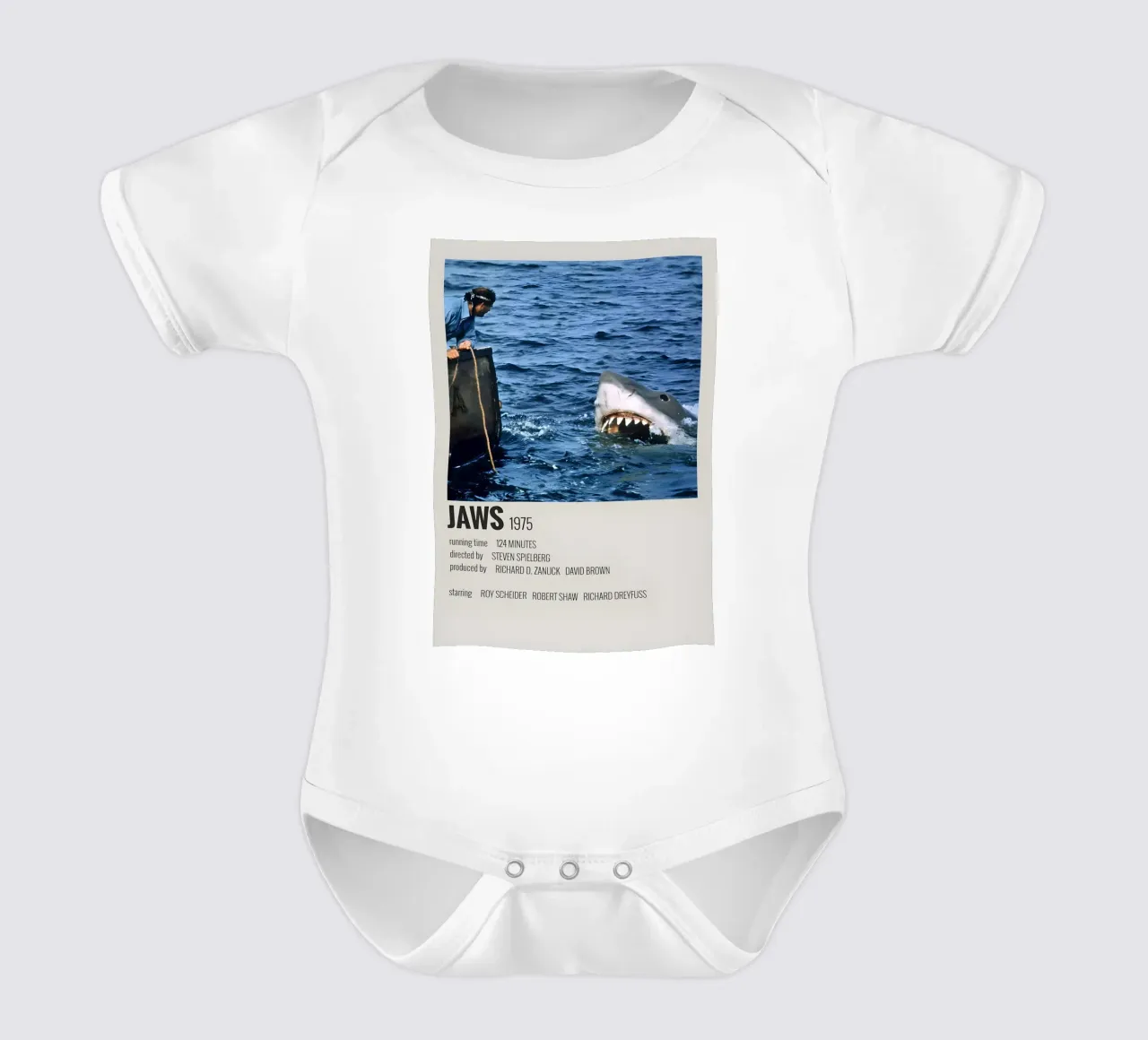 JAWS 1975 Kurzarm Babybody von MVFminimalist