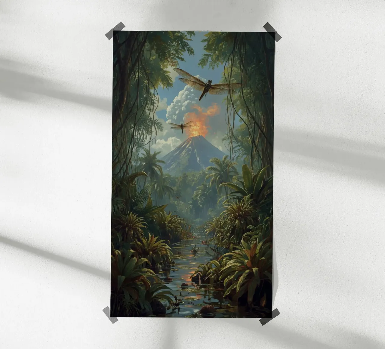 fantastico magico mondo preistorico poster con telaio in alluminio da van hellen